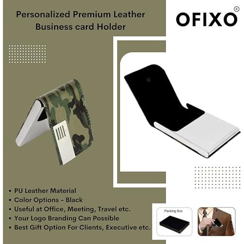 OFIXO Credit Card Holder Protector Stainless Steel Credit Card Wallet Slim Metal Credit Card Case for Women or Men (Military)