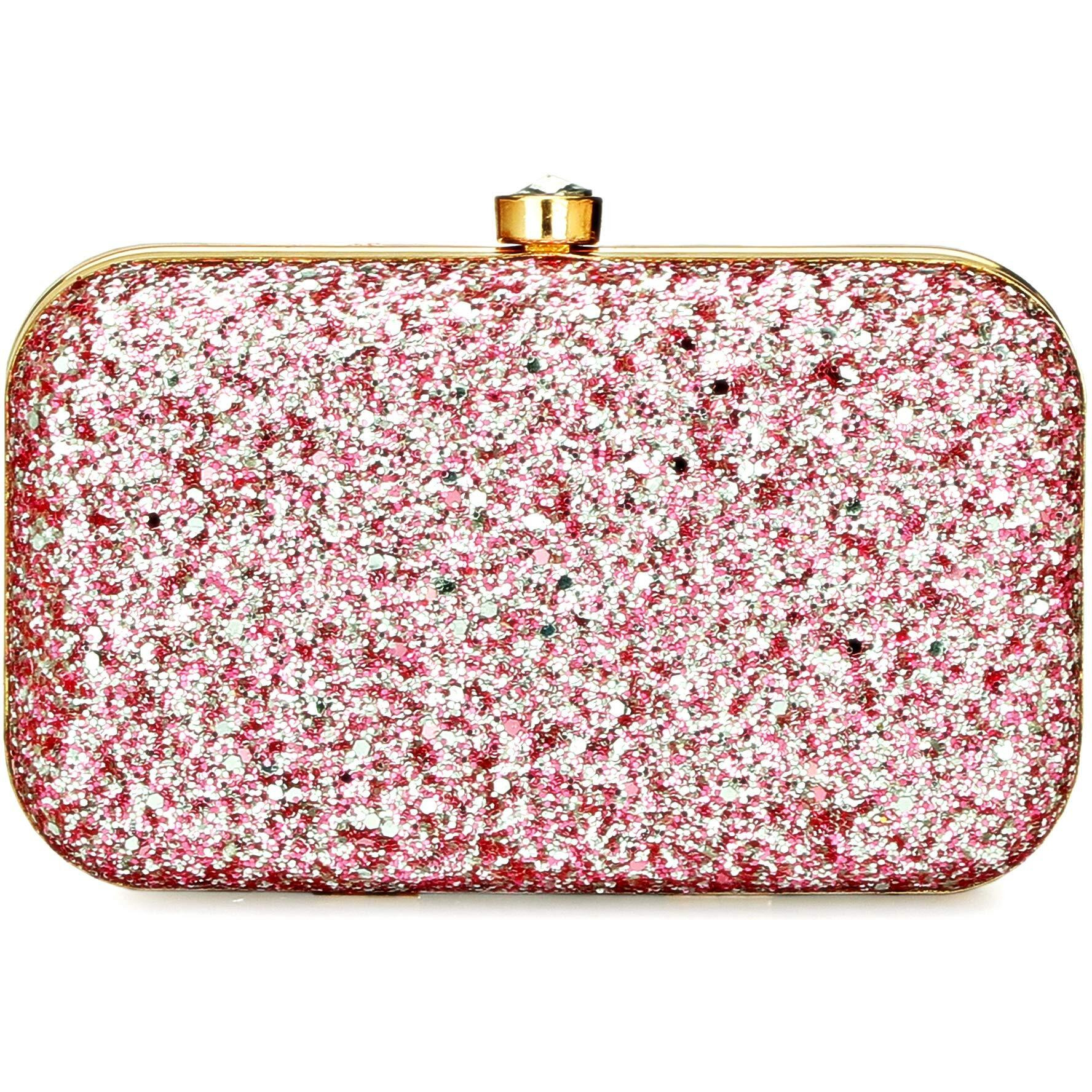 TOOBA Women s Grapes Work Box Clutch Glittering Light Purple