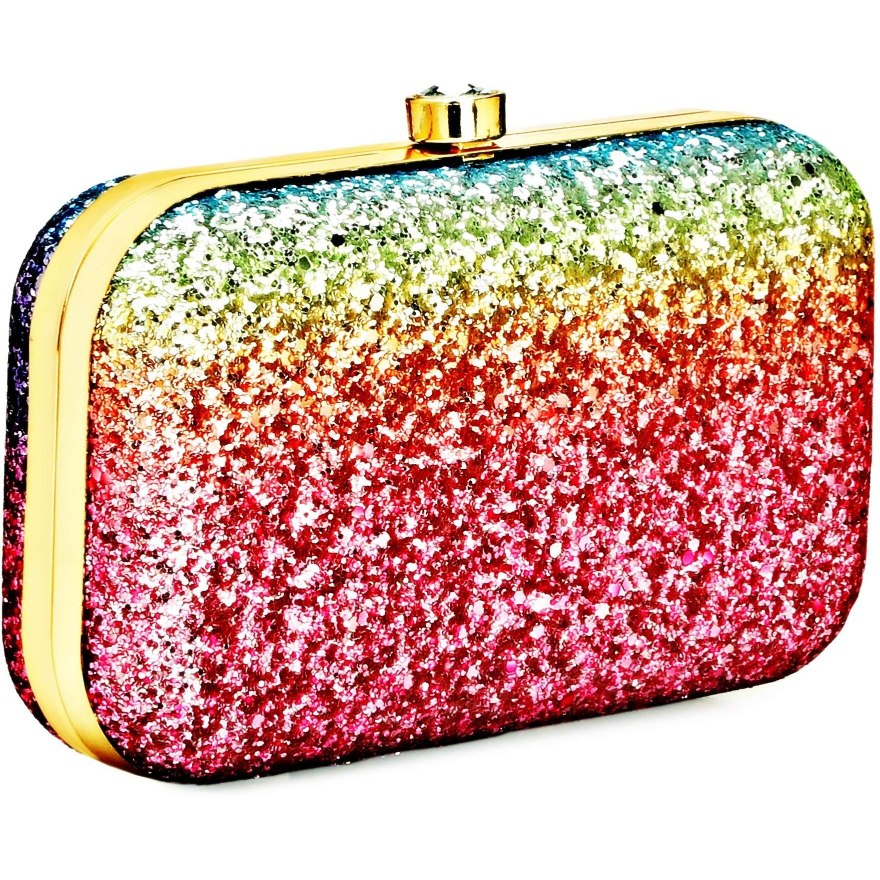 TOOBA Toobacraft Handicraft Beautiful Bling Box Clutch Bag Purse for Bridal, Wedding Bag for Women & Girls (Multi Colour)