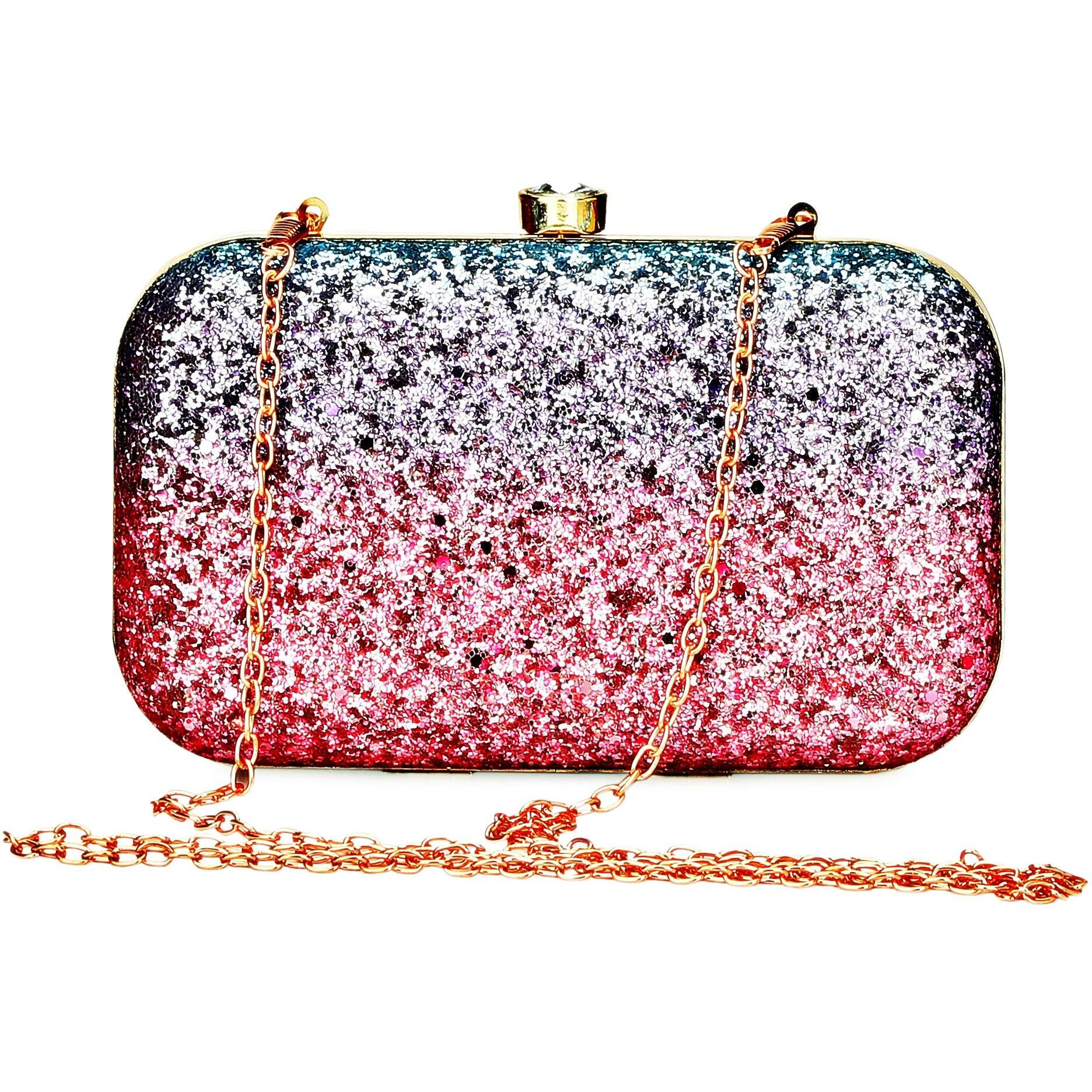 TOOBA Toobacraft Handicraft Beautiful Bling Box Clutch Bag Purse for Bridal, Wedding Bag for Women & Girls (Multi Colour)