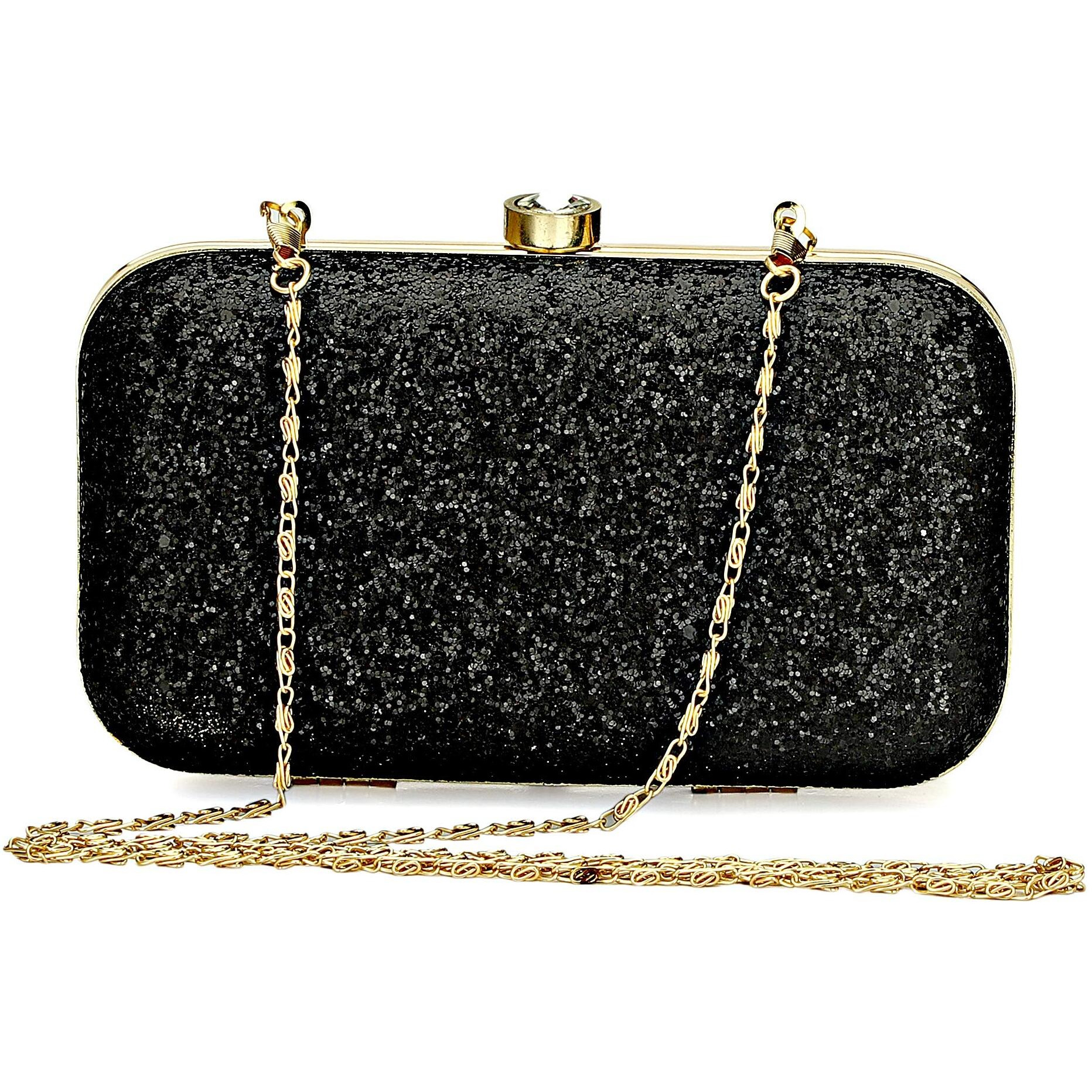 TOOBA Women s Grapes Work Box Clutch Glittering Black
