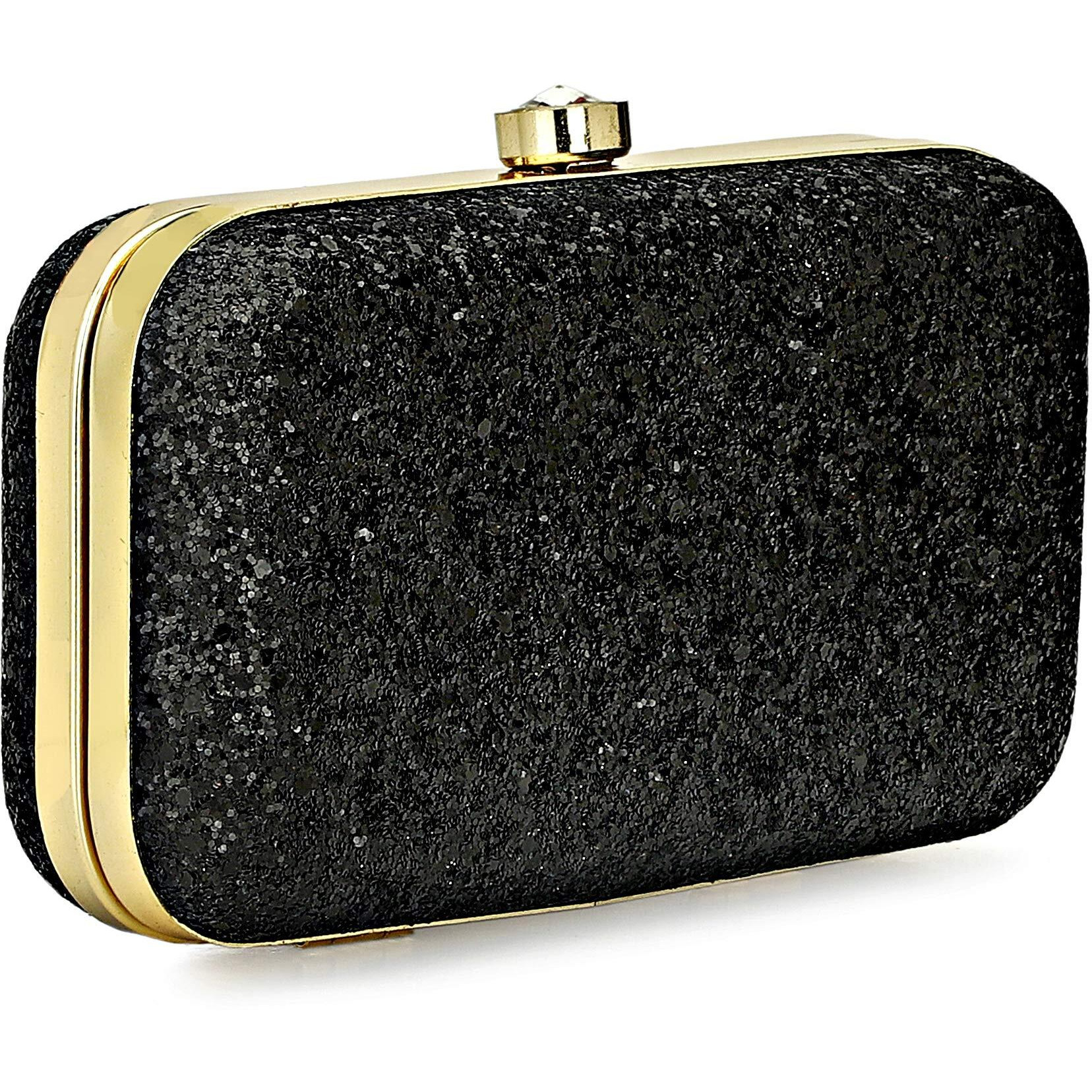 TOOBA Women s Grapes Work Box Clutch Glittering Black