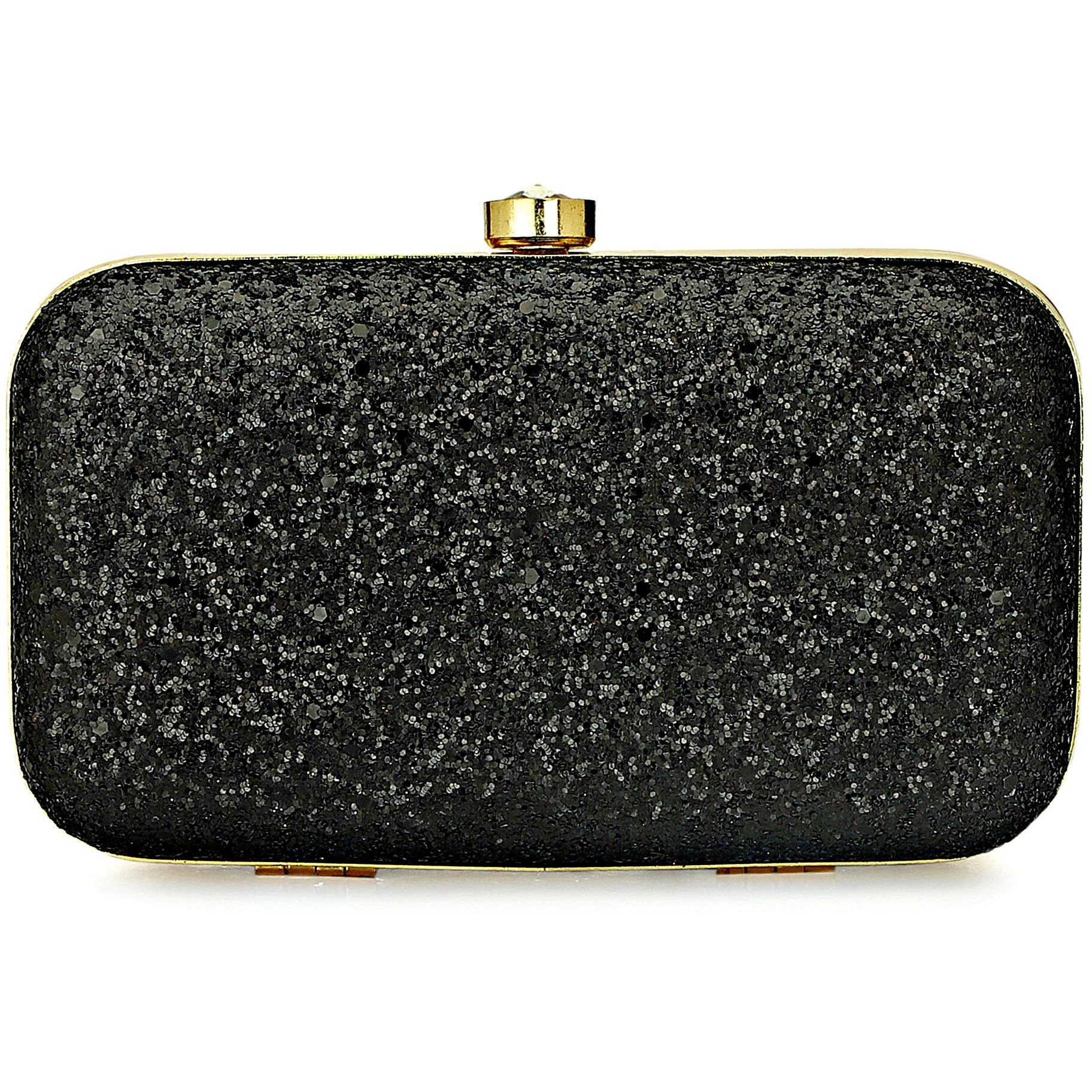TOOBA Women s Grapes Work Box Clutch Glittering Black