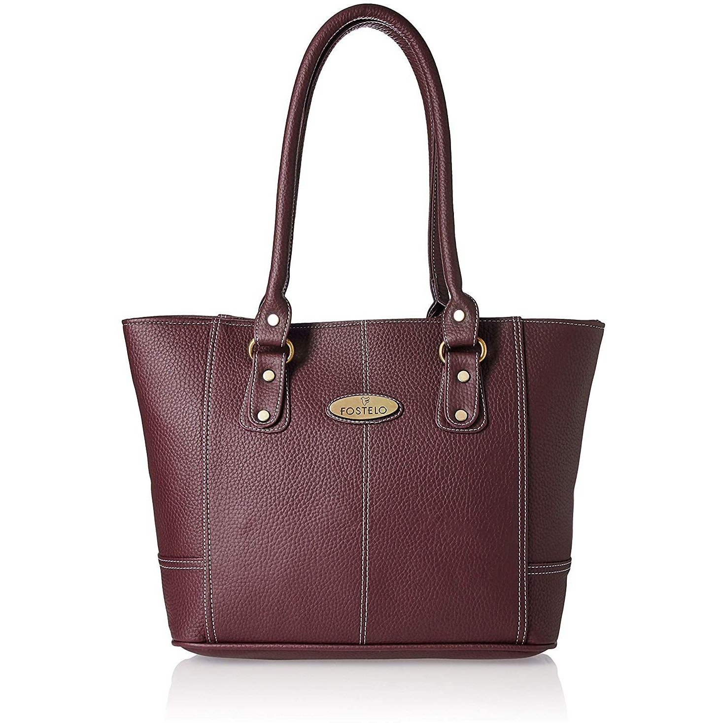 Fostelo Women s Vegan Leather Everly Handbags Shoulder Hobo Bag Ladies Purse (Maroon) (Large)