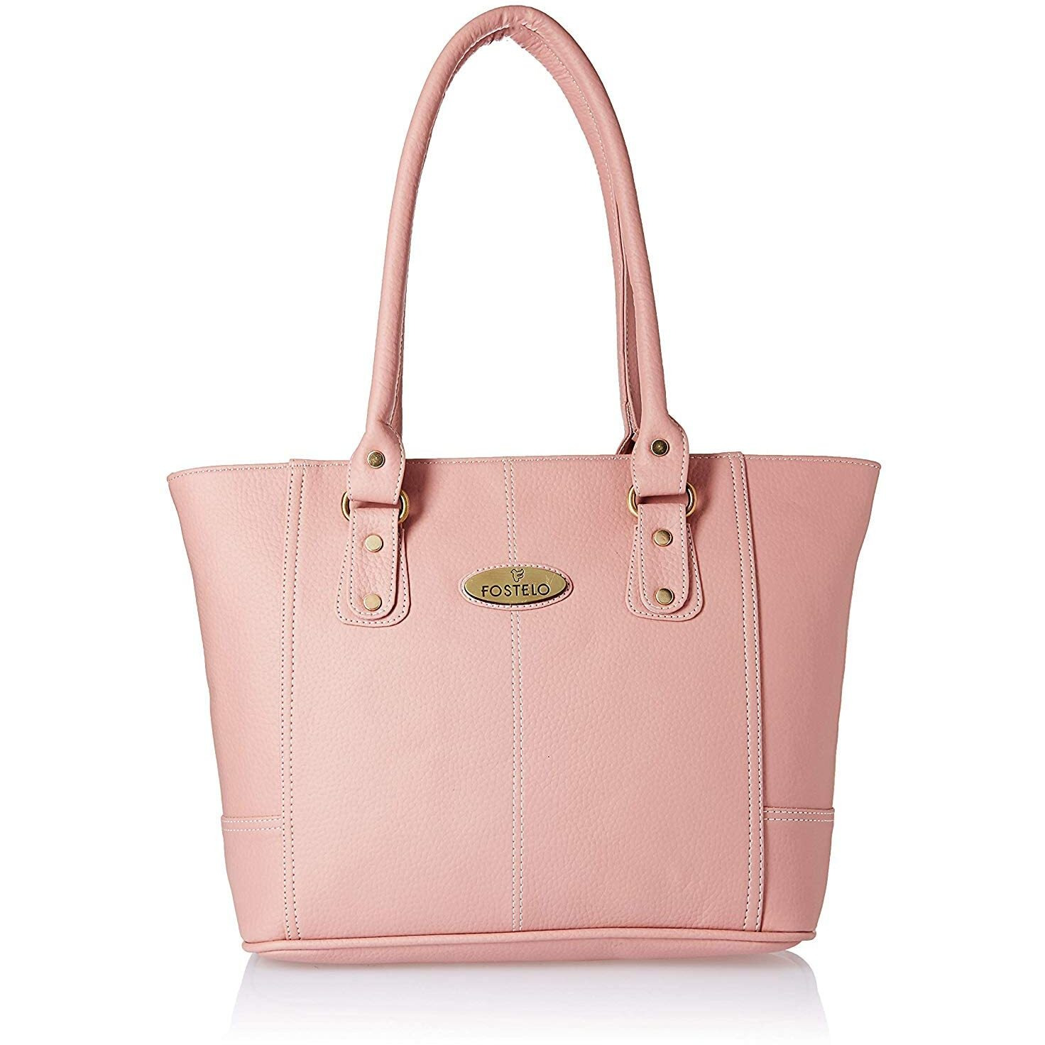 Fostelo Women s Vegan Leather Everly Handbags Shoulder Hobo Bag Ladies Purse (Light Pink) (Large)
