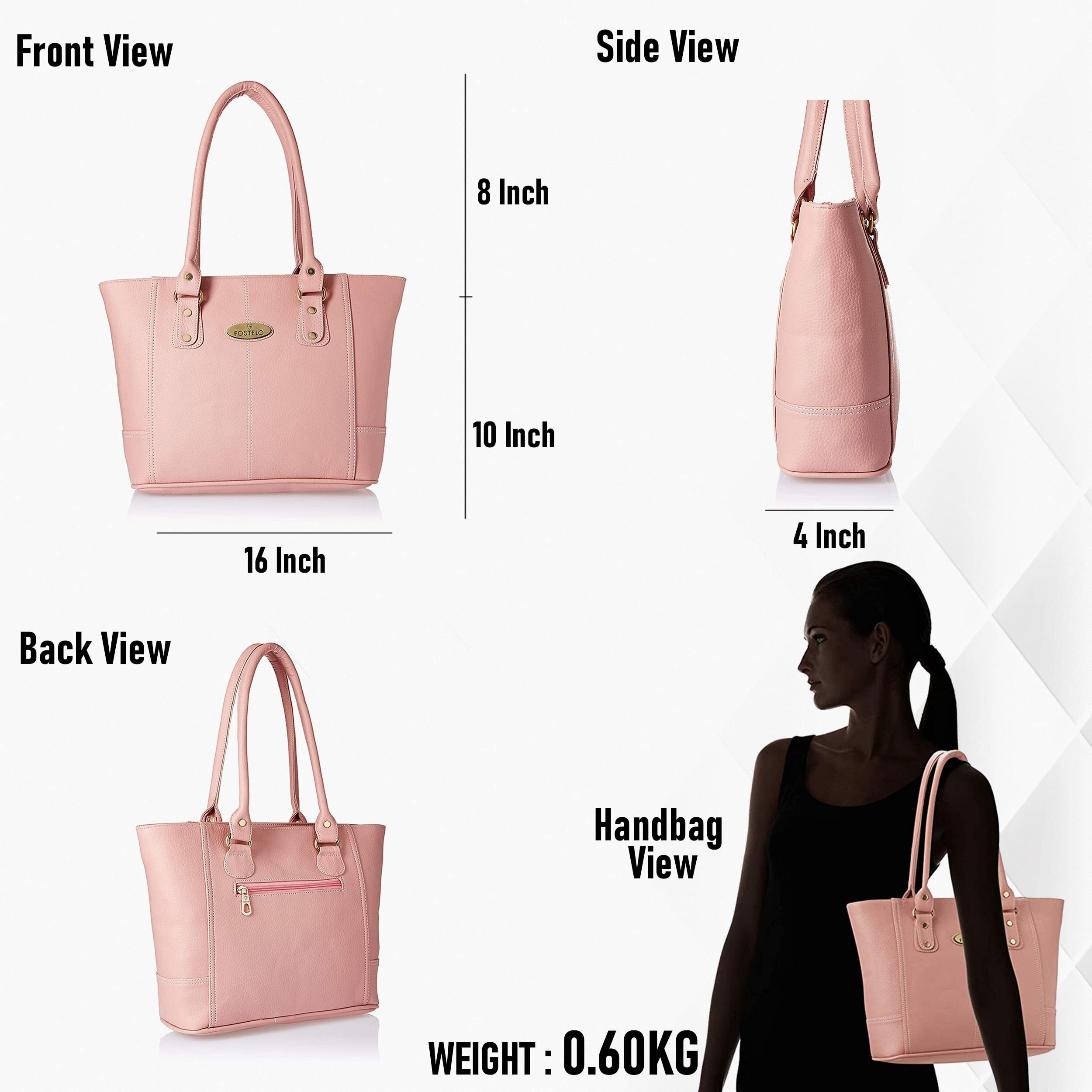 Fostelo Women s Vegan Leather Everly Handbags Shoulder Hobo Bag Ladies Purse (Light Pink) (Large)