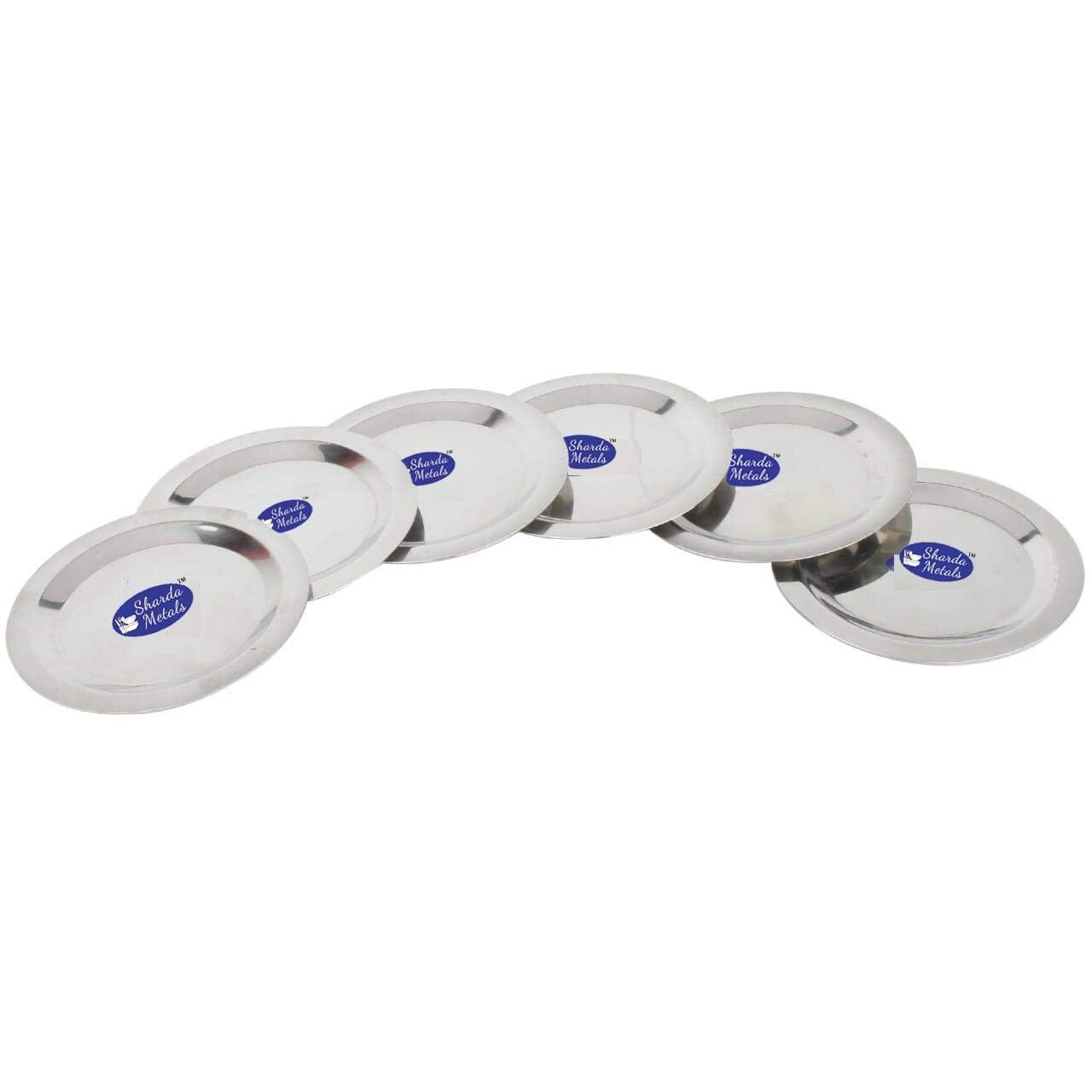 Sharda Metals Stainless Steel Heavy Gauge Ciba Lids, Coasters for Cups, Mugs, Glasses, Tumblers, bowls and katori, Food Grade & BPA-free Covers  5 Inch, Set of 6