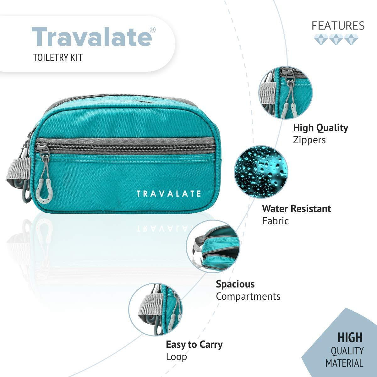 TRAVALATE Solid 9 Cms Cosmetic Pouch (S_TR1405_Turquise Blue)