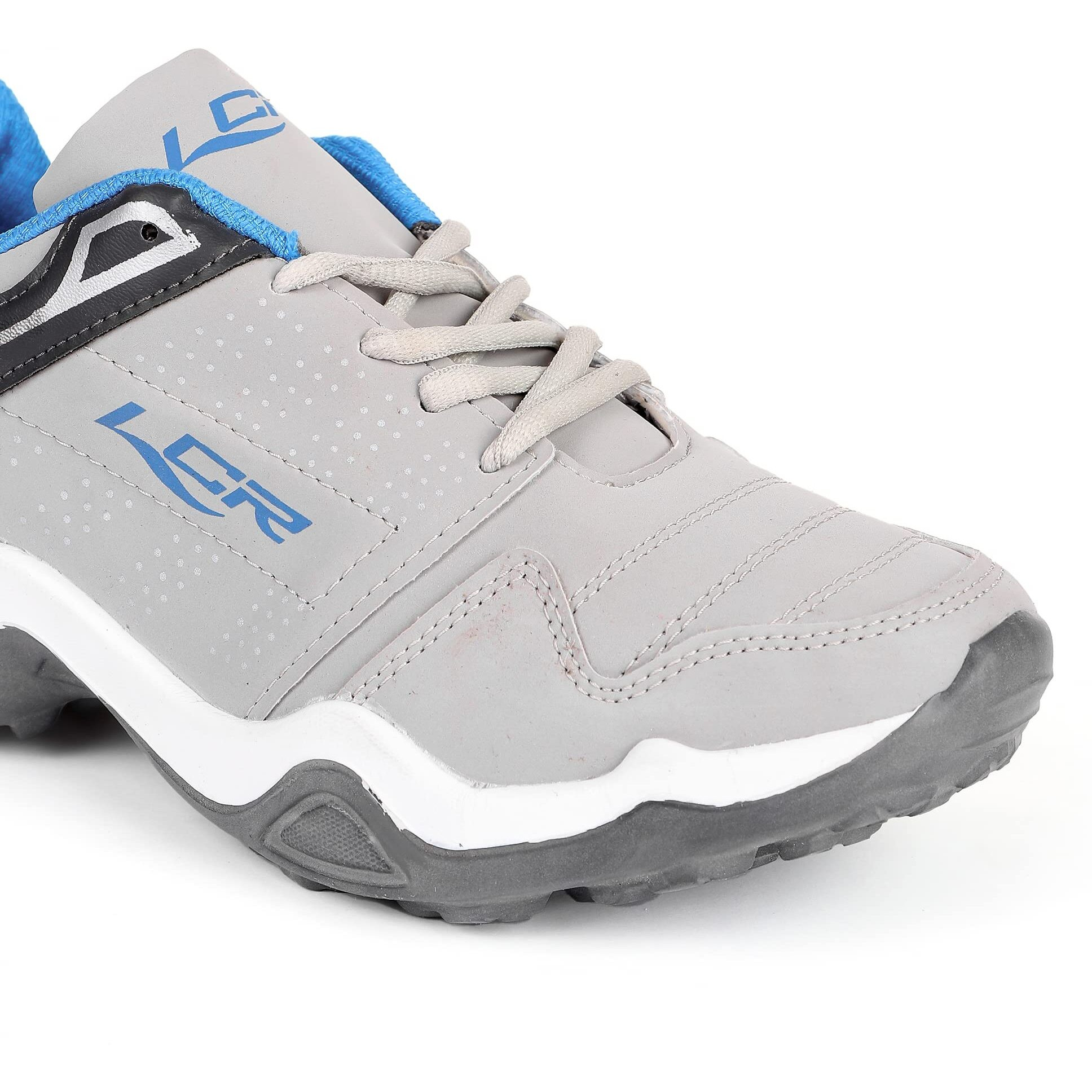 Lancer Mens INDUS-251 Grey Blue Running Shoe - 8 UK (INDUS-251LGR-RBL-8)