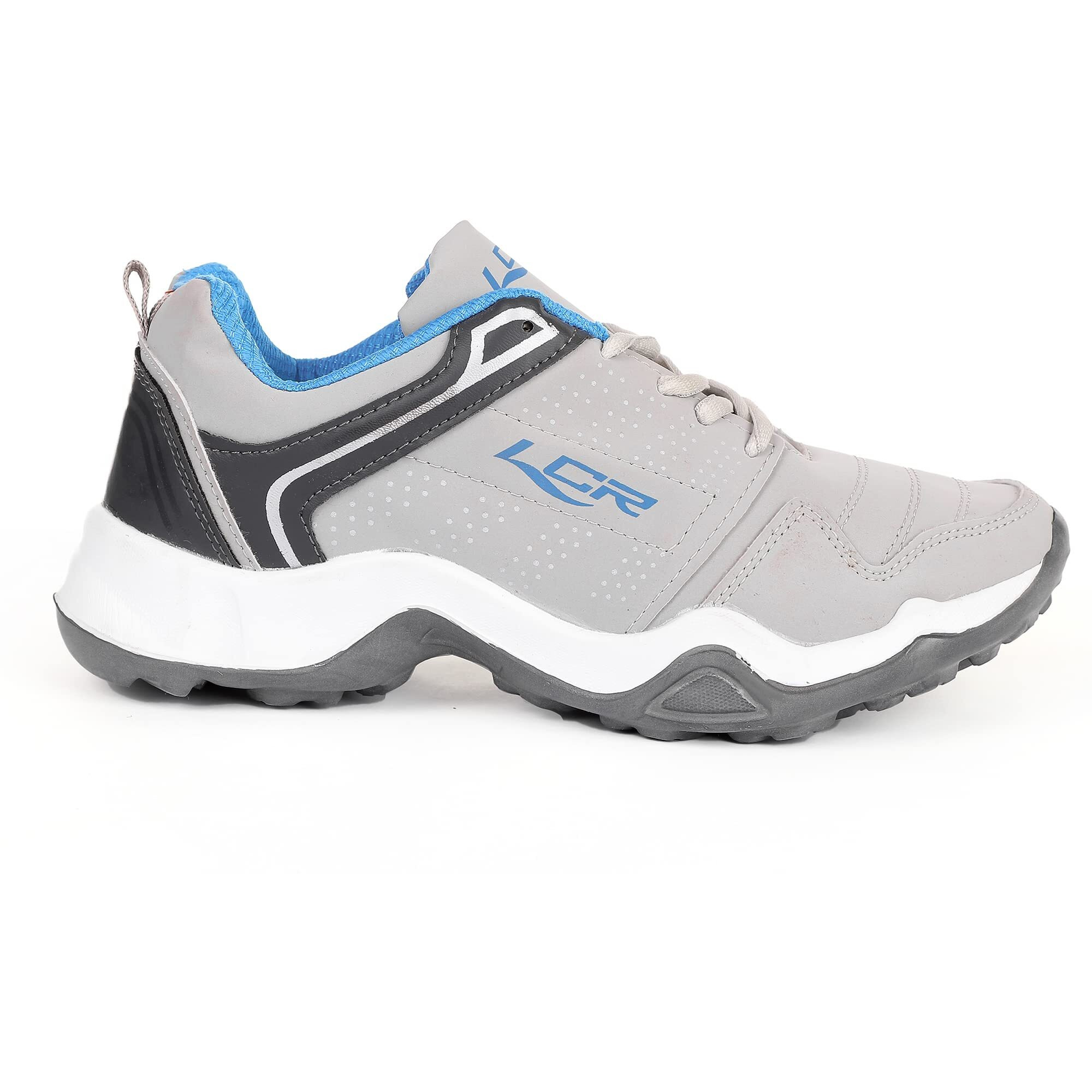 Lancer Mens INDUS-251 Grey Blue Running Shoe - 8 UK (INDUS-251LGR-RBL-8)