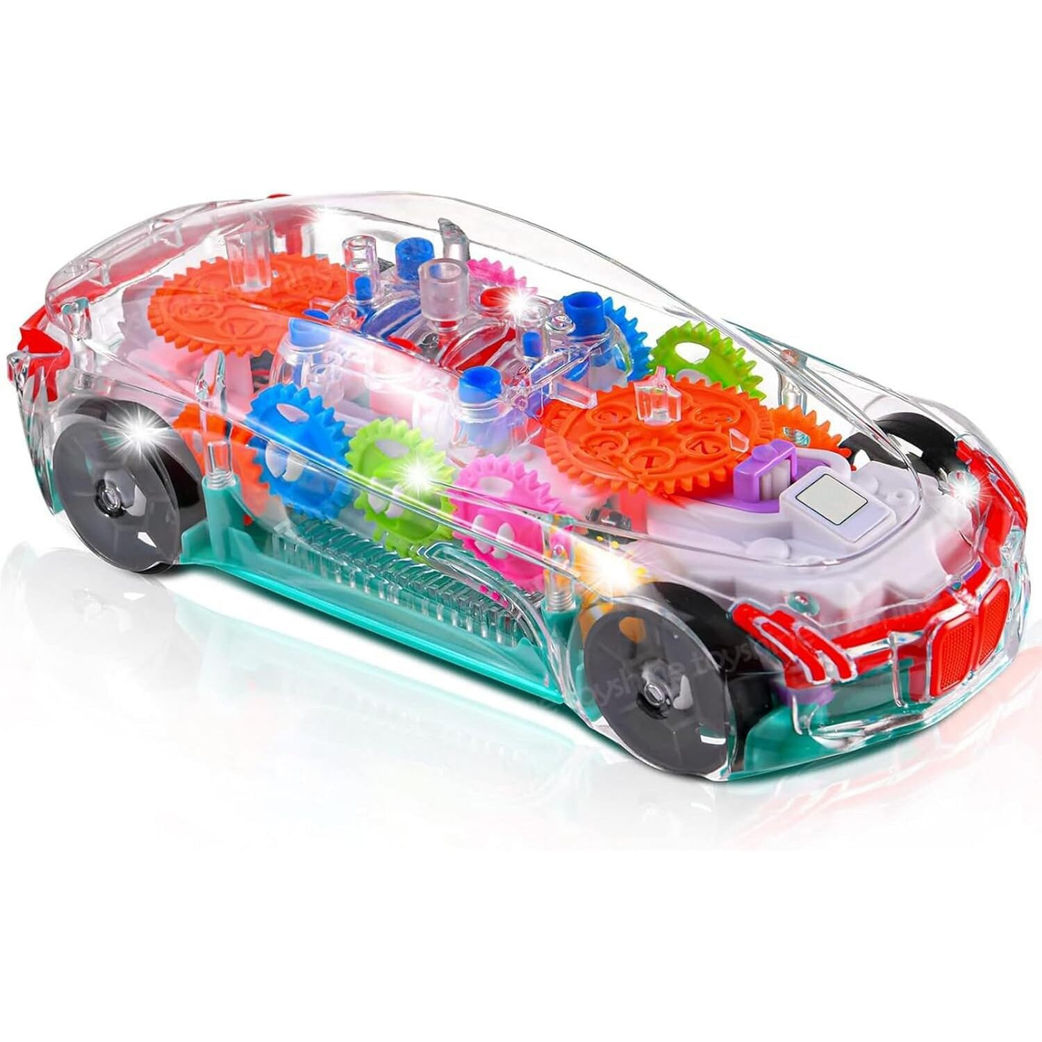 Toyshine Concept Musical and 3D Lights Kids Transparent Car, Toy for 2 to 5 Year Kids Baby Toy, Multicolor
