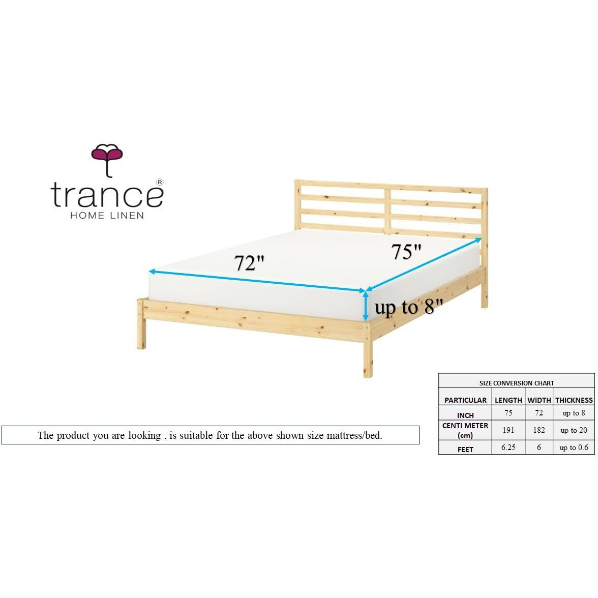 Trance Home Linen Premium 220 GSM+ 75  x 72  Cotton Terry Waterproof Mattress Protector | Elasticated Fitted Style Non-Toxic Bed Protector | Mattresses Cover (75x72 inch | 6.25x6 feet_ Coral)