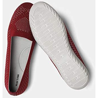 Marc Loire Women s Red Athleisure Knitted Active Wear Slip-On Shoes for Daily Walking, 7 UK