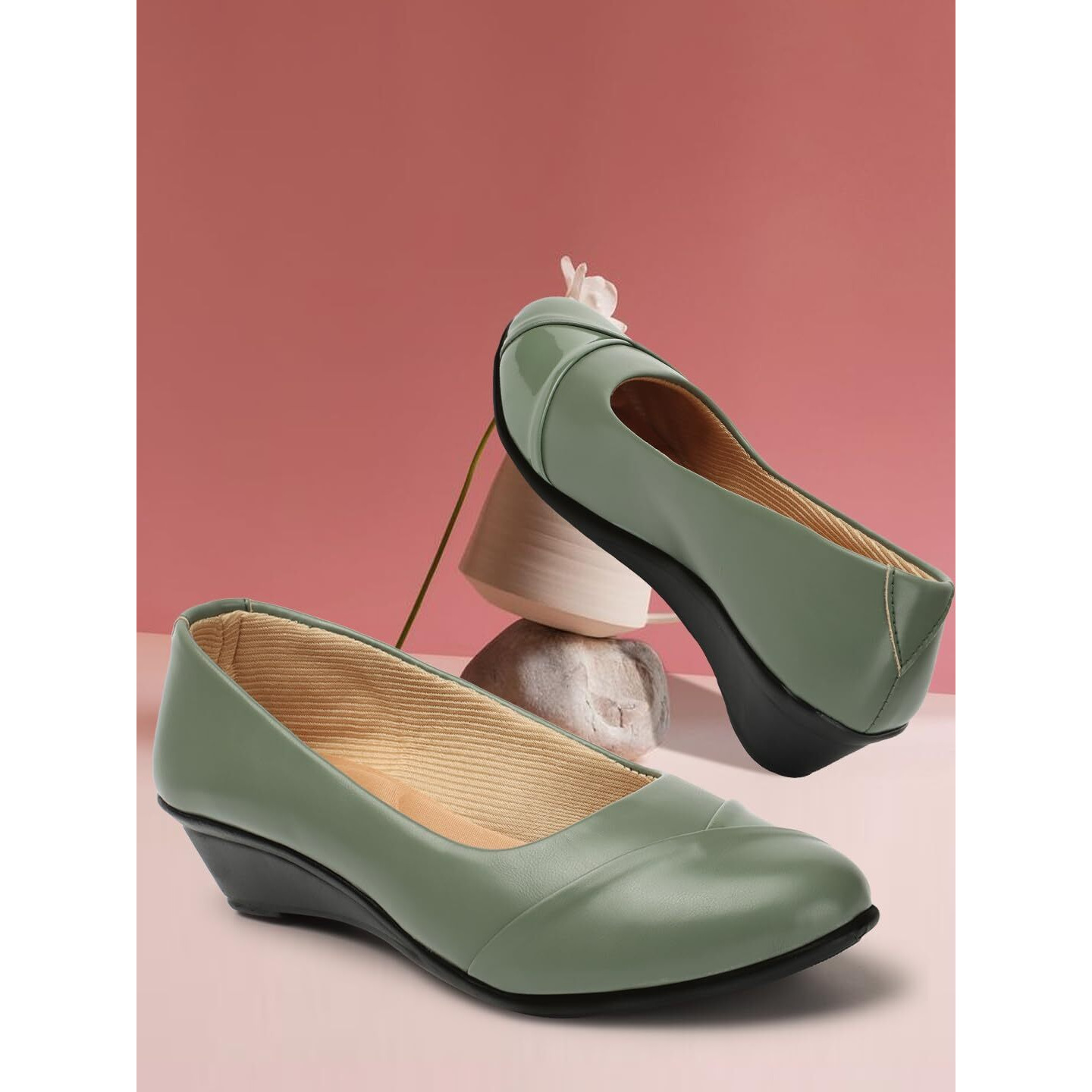Denill Latest Collection Comfortable and Fashionable Bellies for Womens and Girls (Green Numeric 5)