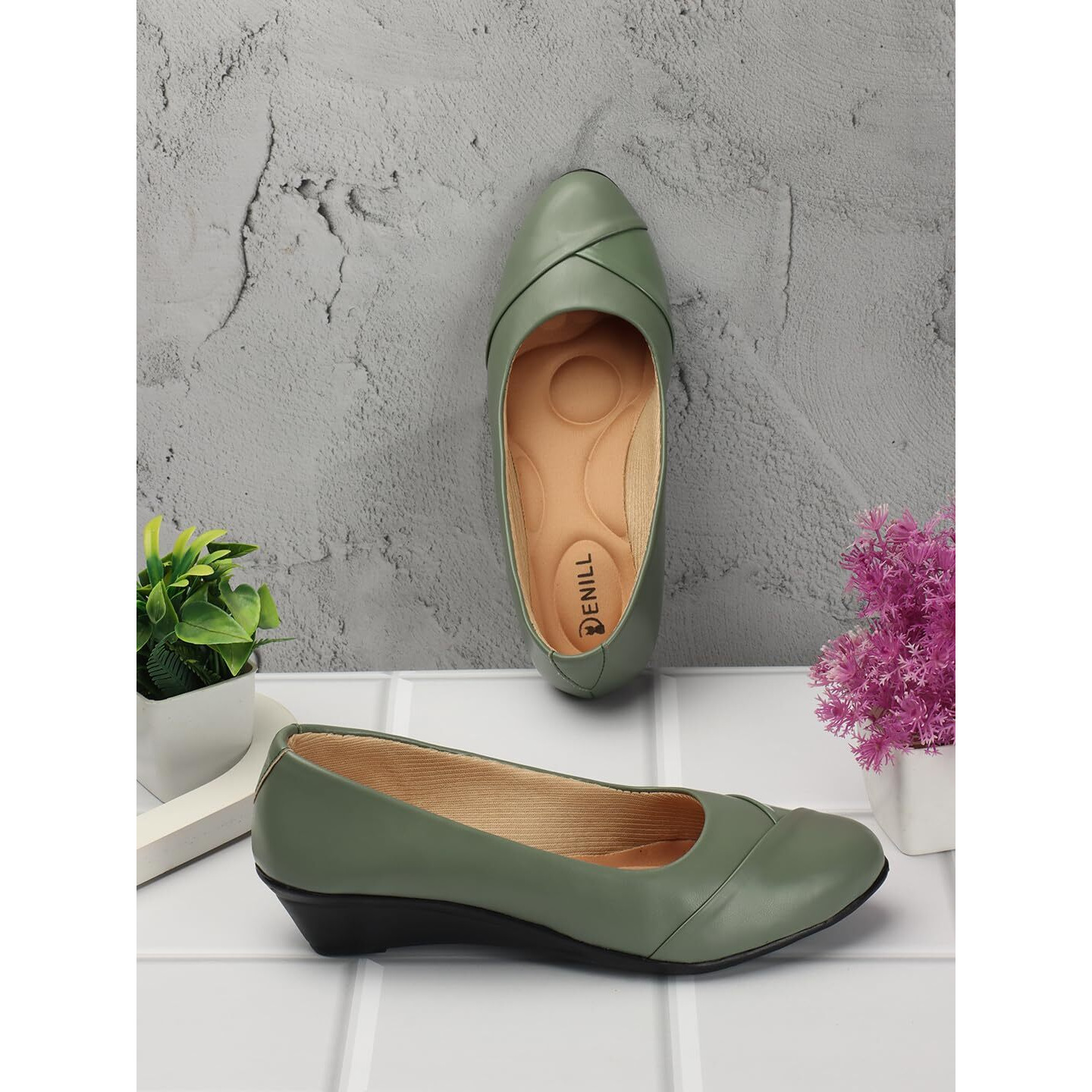 Denill Latest Collection Comfortable and Fashionable Bellies for Womens and Girls (Green Numeric 5)
