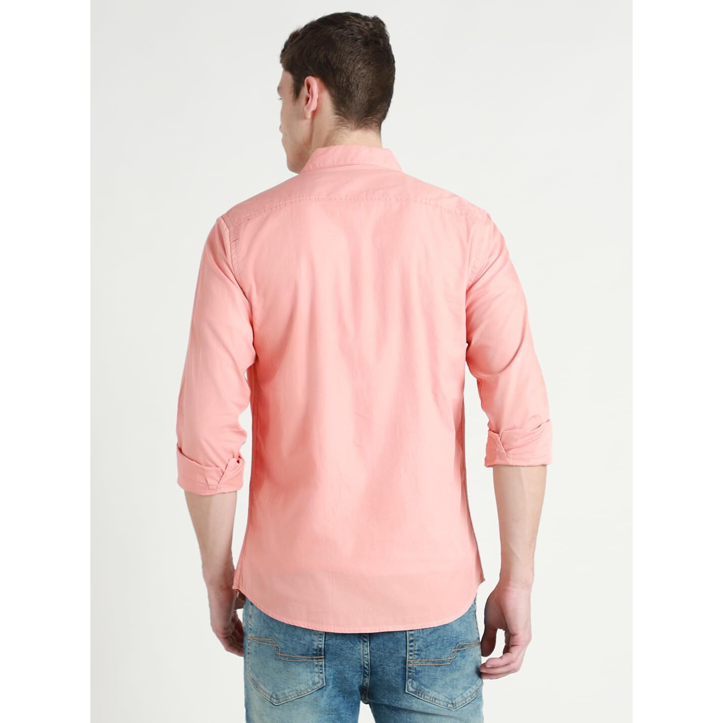 Dennis Lingo Men s Solid Shell Slim Fit Cotton Casual Shirt (C301_SHELL_XXL)