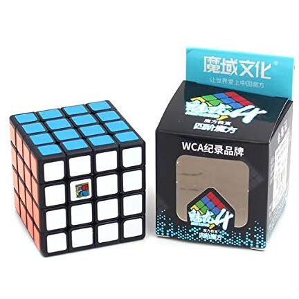 Cubelelo MFJS MeiLong 4x4 Black Puzzle Speed Cube for Kids & Adults Magic Speedy Stress Buster Brainstorming Puzzles Cube (Multicolor)