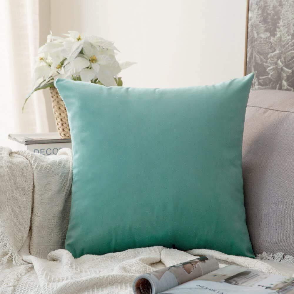Khooti Velvet Cushion Cover, 30x30 (Teal Green)(Pack of 1)