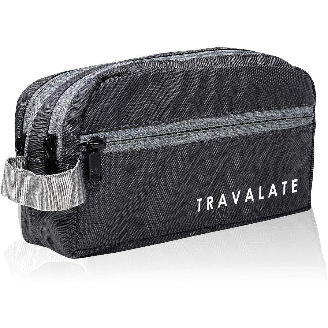 TRAVALATE Polyester Multipurpose Toiletry Kit Bag For Man And Women s | Double Compartment Travel Essentials Travel Organizer Travel Pouch For Men Travel Kit For Toiletries - Grey, 9Cm