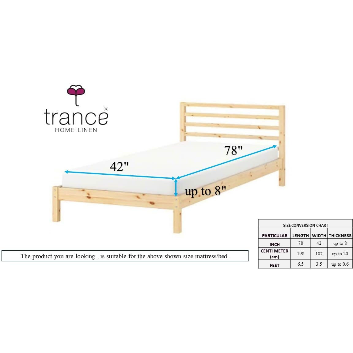 Trance Home Linen Premium 220 GSM+ 78  x 42  Cotton Terry Waterproof Mattress Protector | Elasticated Fitted Style Non-Toxic Bed Protector | Mattresses Cover (78x42 inch | 6.5x3.5 feet_ Coral)