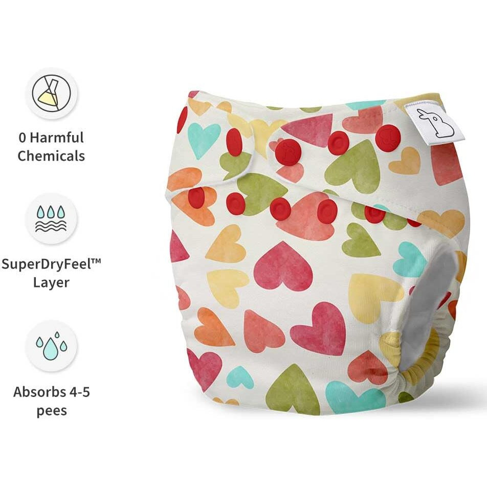 SuperBottoms NEW UNO Freesize Cloth Diaper | Cloth diaper for babies 3M to 3Y | Washable & Reusable cloth diaper | Comes with cloth diaper insert | 1 Diaper and 1 Organic cotton Soaker