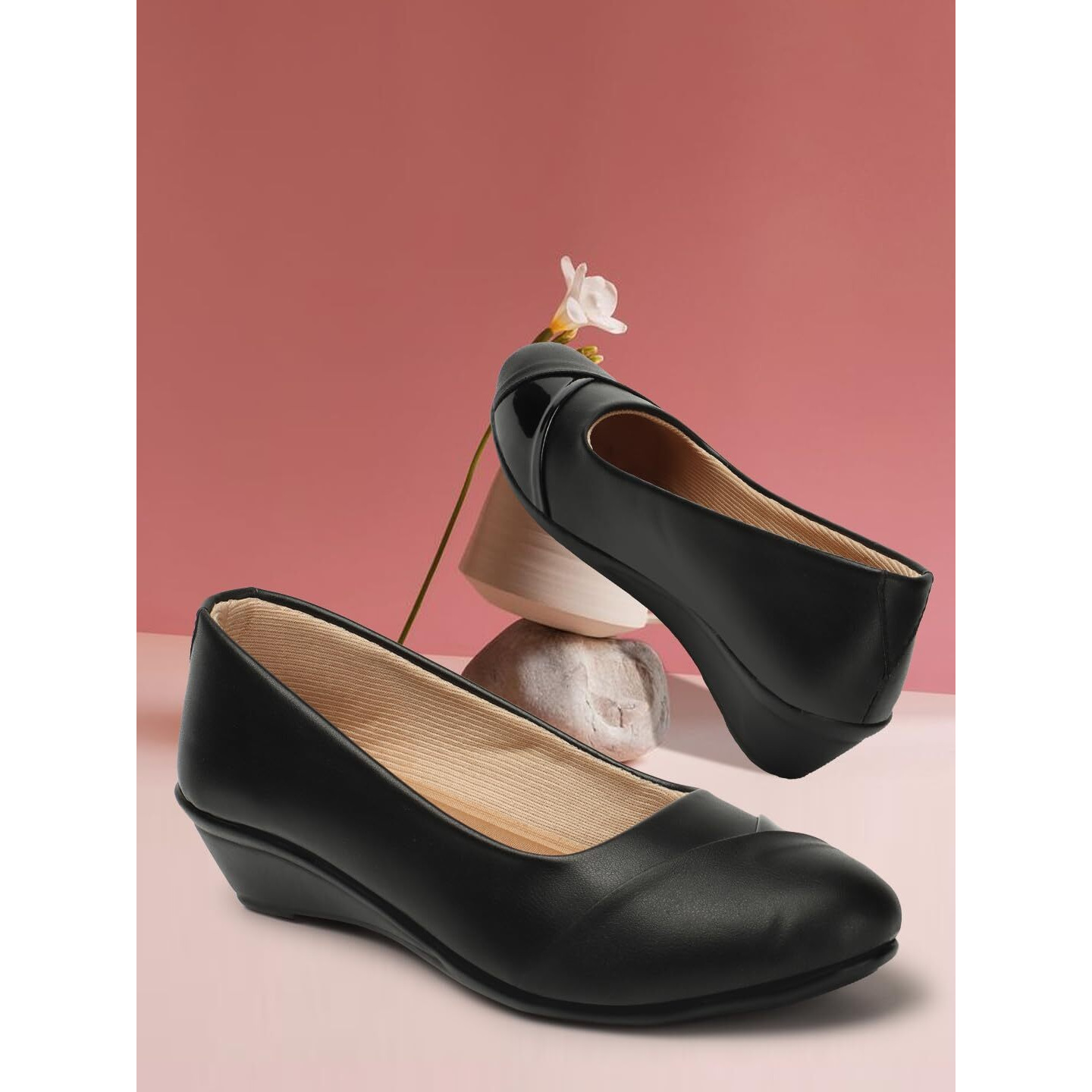Denill Womens Matte Black Ballet Flat 7 UK