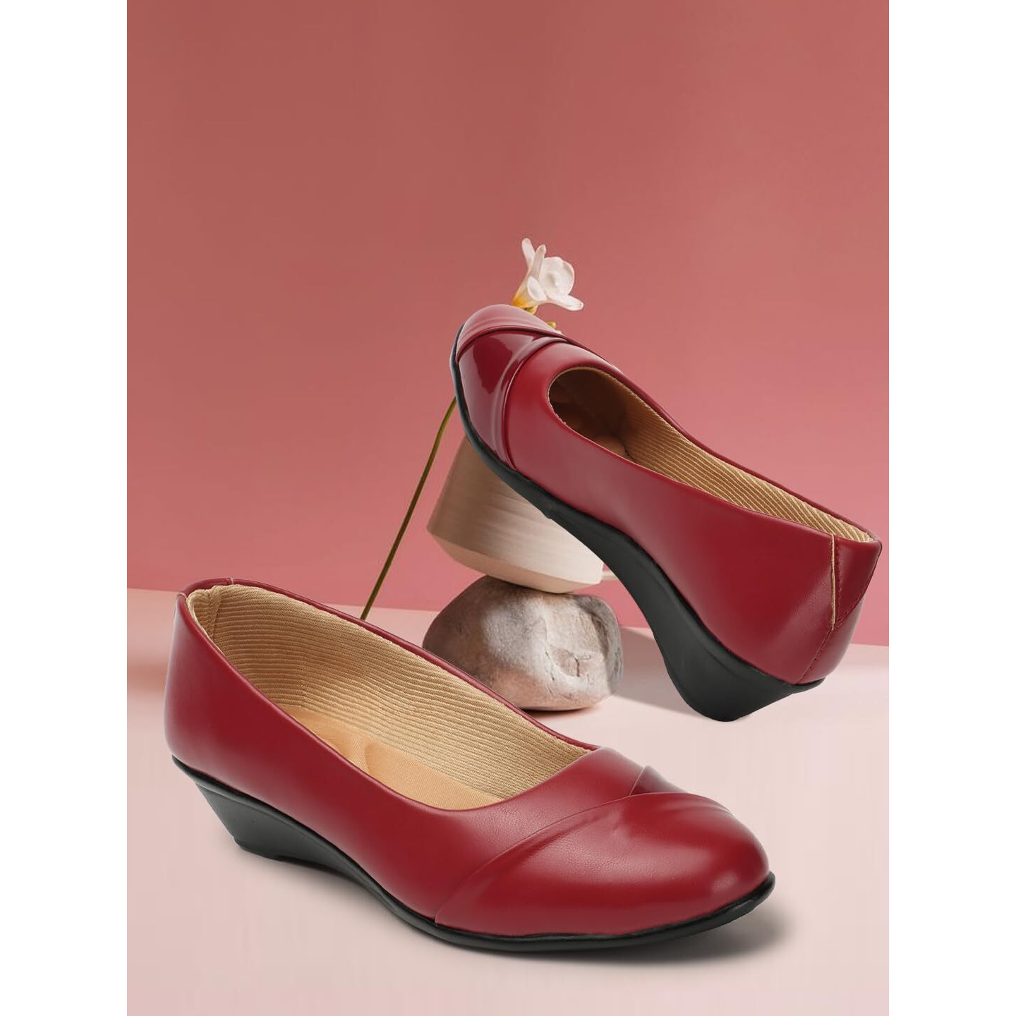 Denill Womens Cheery Red Ballet Flat 8 UK