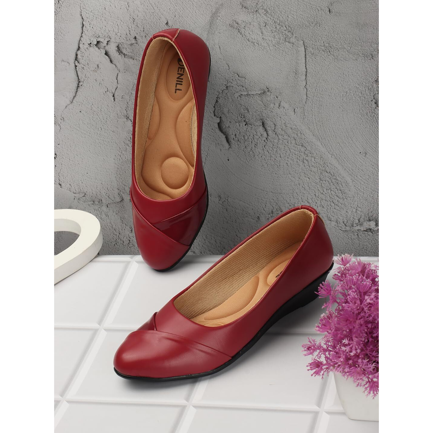 Denill Womens Cheery Red Ballet Flat 8 UK