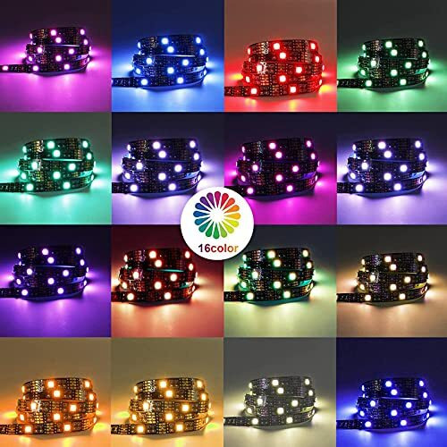 PESCA 5V 5050 Rgb Led Flexible Strip Light Multi-Color Changing Lighting Kit,Tv Background Lighting With Mini Controller (For 40-49  Tv S,Plastic,Usb),3 meters