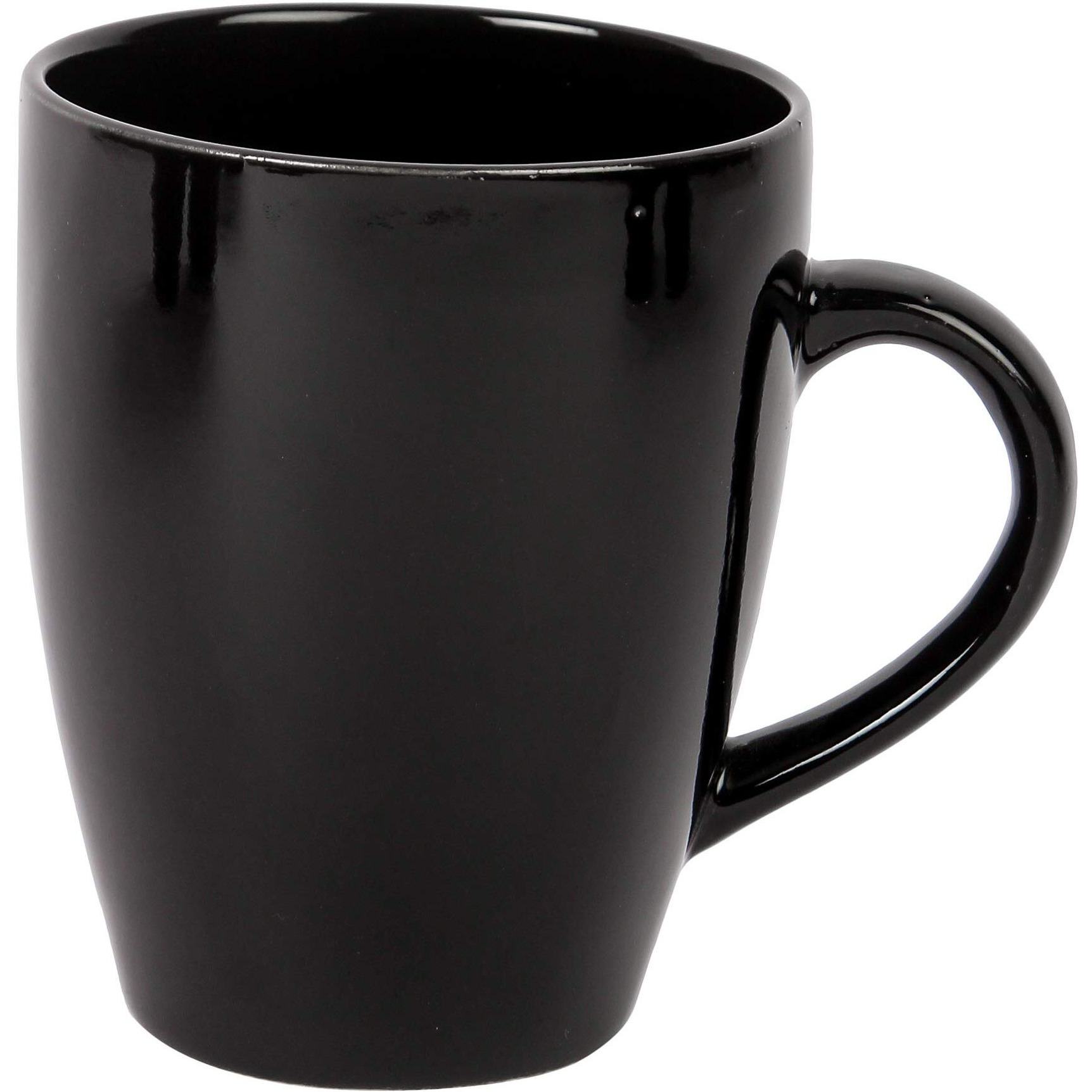 Anwaliya Ceramic Coffee Mug Set of 1 (280ml) Handcrafted Design Tea Cups Stackable, Chip Resistant, Large Serving Green Tea Cups, Naomi (Black Shine)