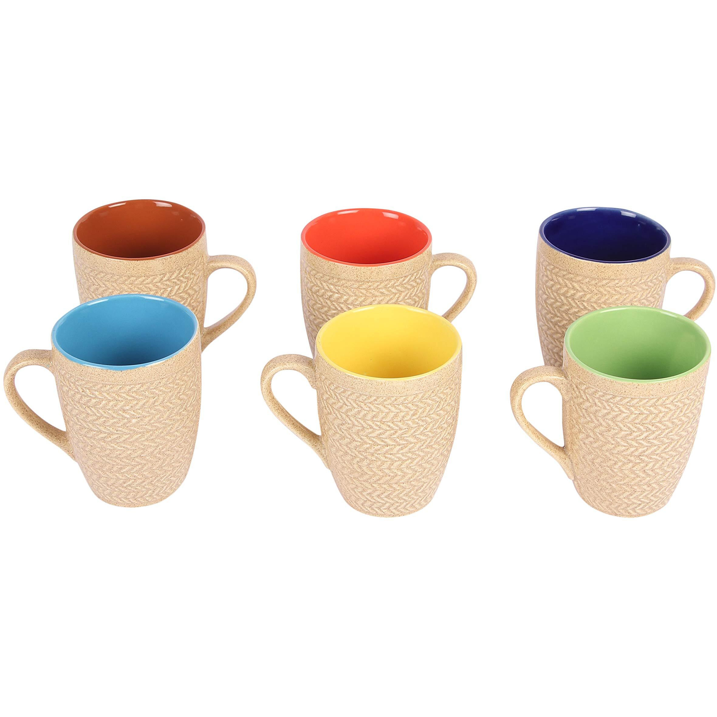 Anwaliya Matte Series Coffee Cup | Microwave and Dishwasher Safe Coffee and Tea Mugs, Tea Cup | Chip Resistant, Tea Cups Set Ideal for Home and Office Daily Use,Pack of 1 (Green, 280 ml)