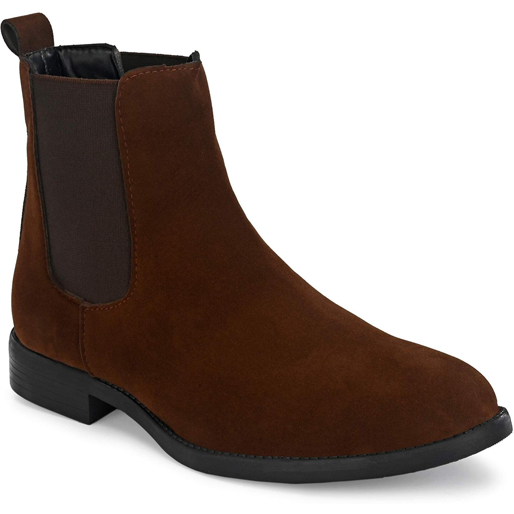 HiREL's Men's Suede & PU Outdoor Chelsea Boots (Brown, numeric_7)