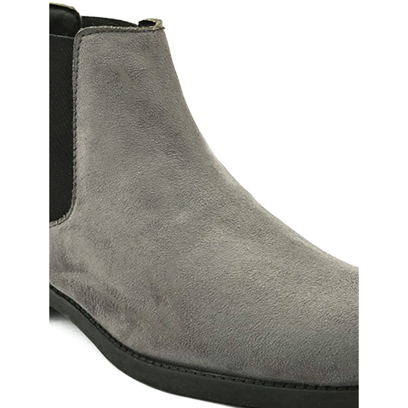 HiREL's Men's Suede & PU Outdoor Chelsea Boots (Grey, numeric_7)