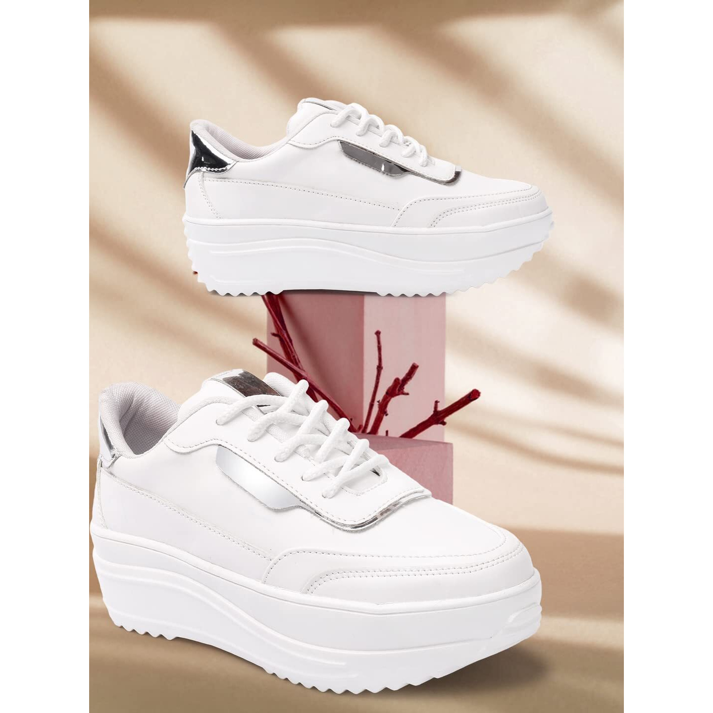 Vendoz Women White Causal Shoes Sneakers - 37 EU