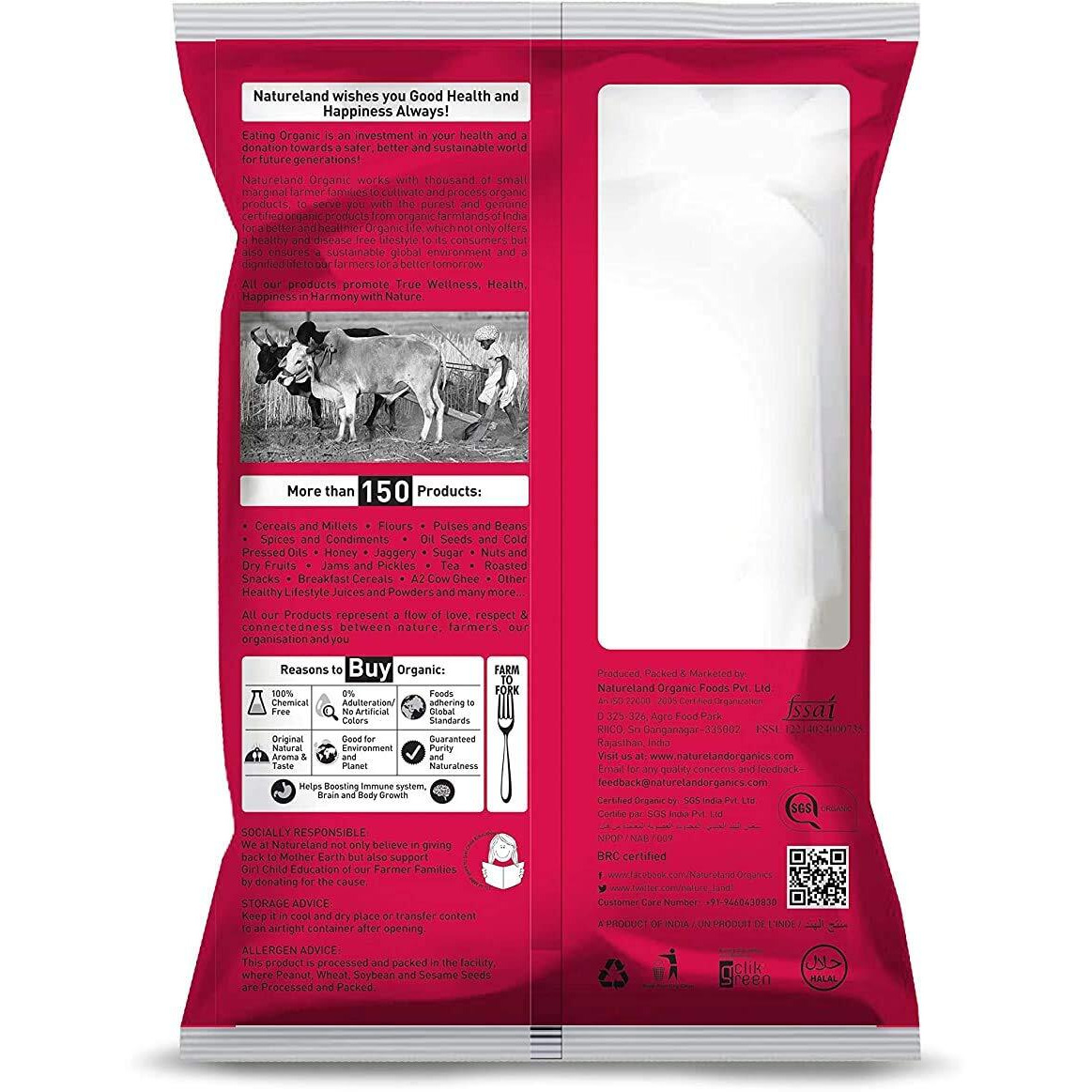 Natureland Organics Brown Rice Premium 1 Kg - Organic Healthy Rice