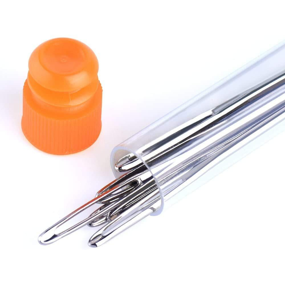 HASTHIP Large-Eye Blunt Needles, 9 Piece Stainless Steel Yarn Knitting Needles, Sewing Needles, Crafting Knitting Weaving Stringing Needles