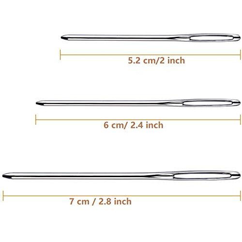HASTHIP Large-Eye Blunt Needles, 9 Piece Stainless Steel Yarn Knitting Needles, Sewing Needles, Crafting Knitting Weaving Stringing Needles