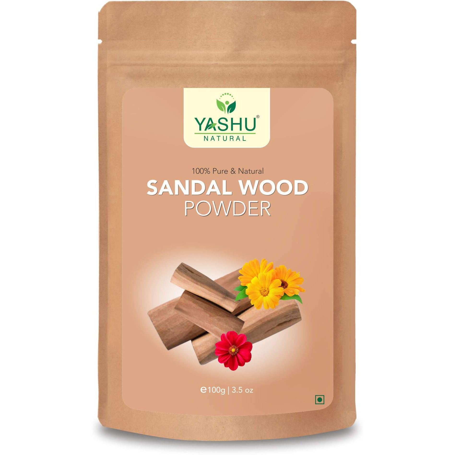 YASHU Pure Sandalwood (Chandan) Powder for Natural Glow | Face Pack for Detan & Oil Control (100Gm)