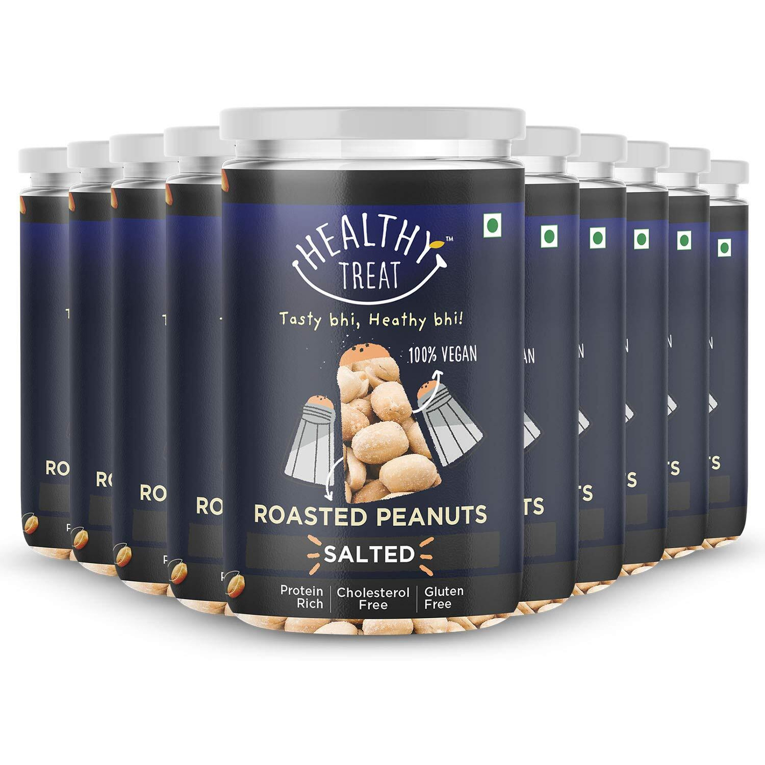Healthy Treat Roasted Peanuts - Salted 2 kg (Pack of 10-200 gm Each)