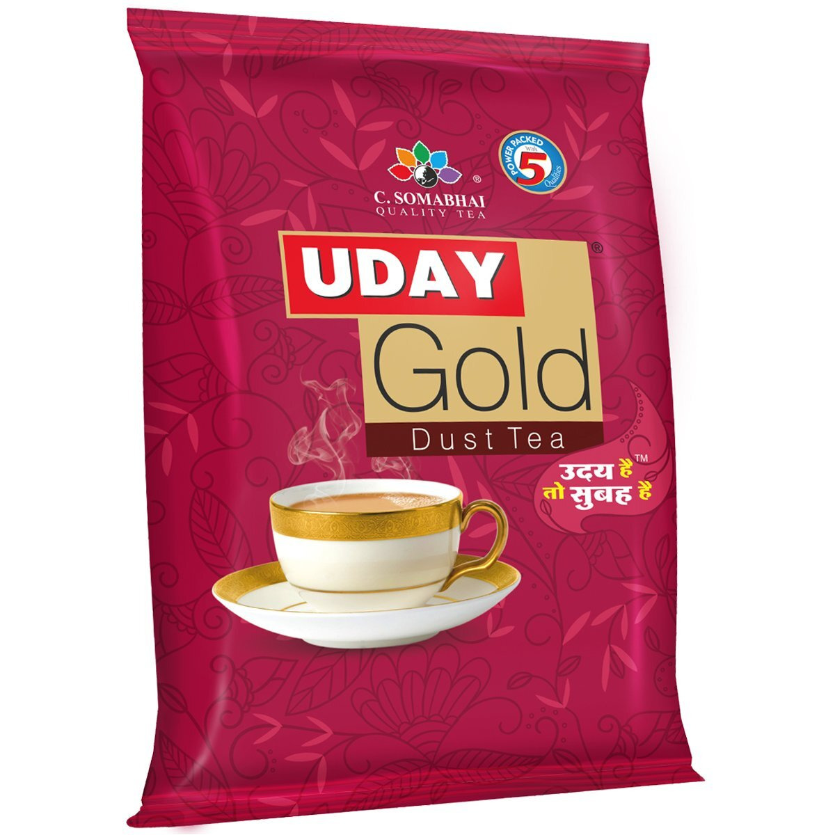C. SOMABHAIs Uday Gold CTC Dust Tea - 1kg, Unique Blend of Assam and Dooars CTC Black Tea Powder - Kadak, Aromatic & Strong Chai patti