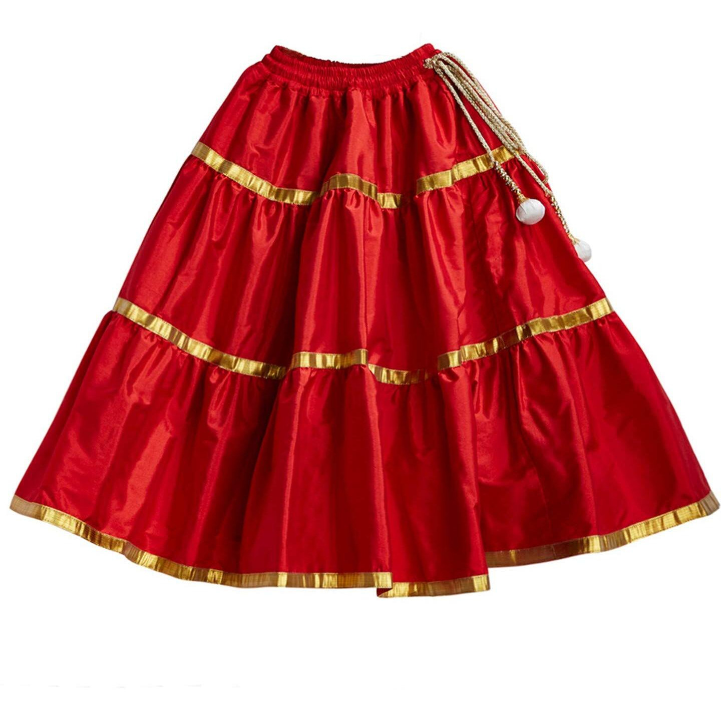 A.T.U.N Girls synthetic Readymade Lehenga Choli(GLHG GOT IVR_13-14_Ivory-Red_13 Years-14 Years)