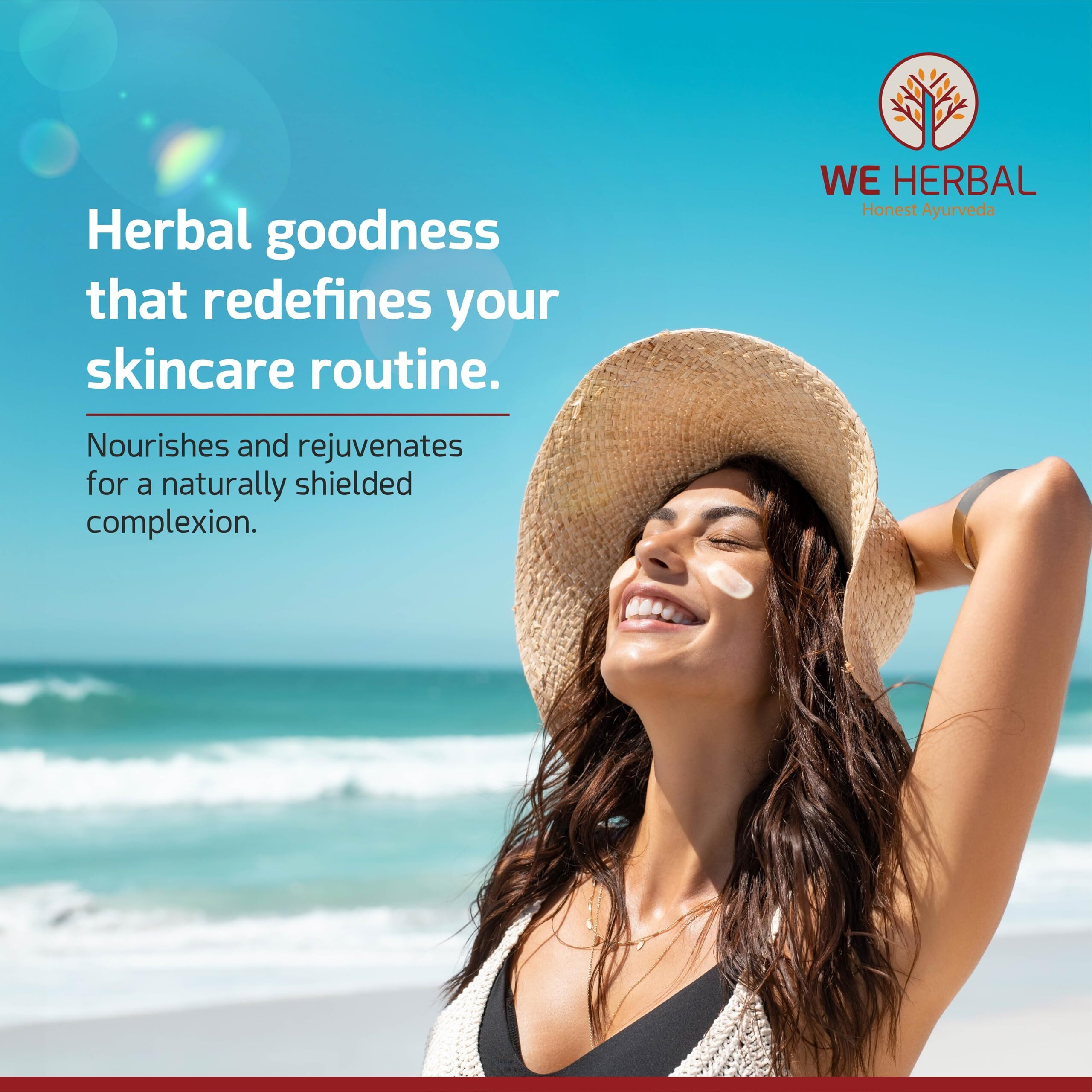 WE HERBAL Kumkumadi Sun Shield | Kumkumadi Sunscreen For Hydrating Skin & Prevents Tanning, 100gms