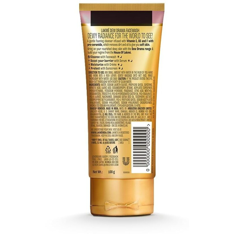 Lakme Dew Drama Facewash with 6% Vitamin E + B3 + F complex