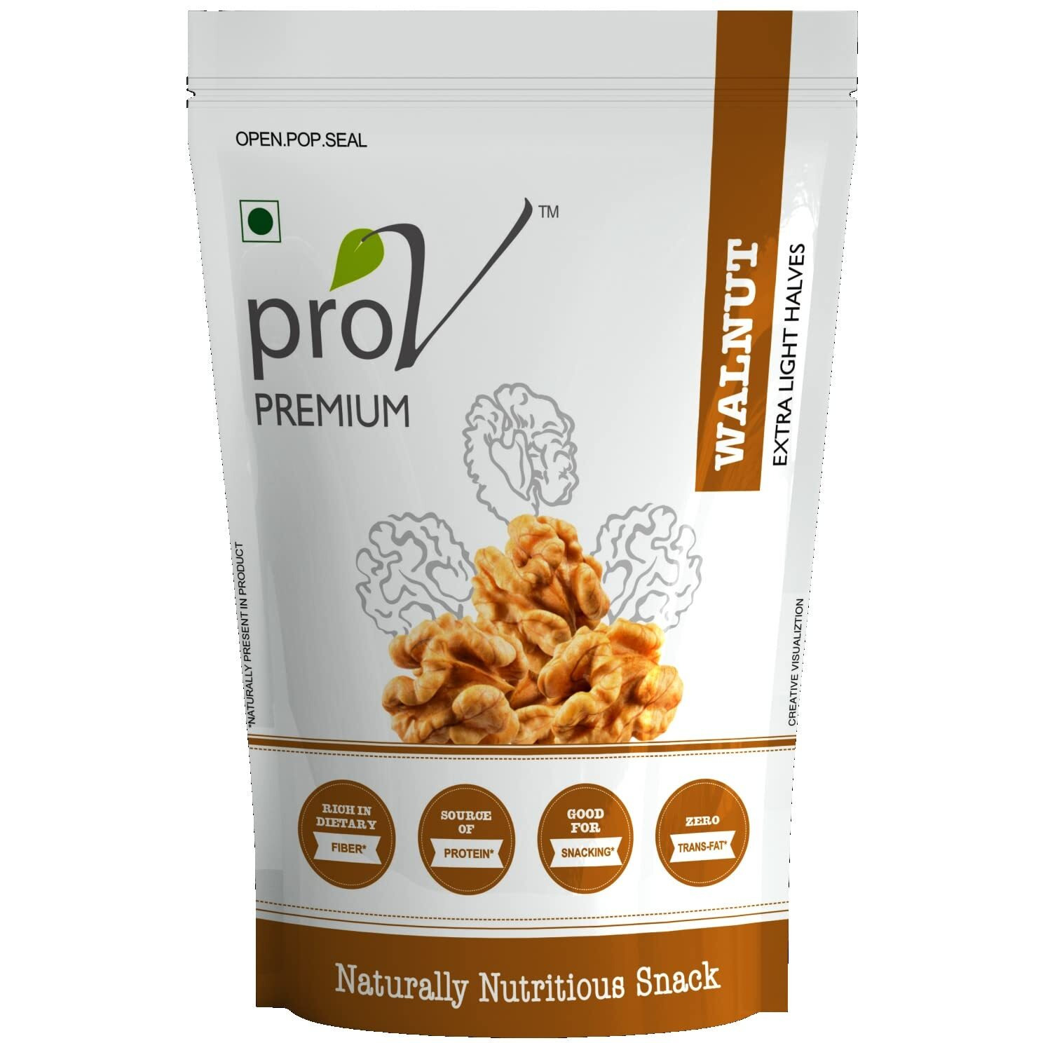 ProV Premium - Walnut Extra Light Halves 250 gm| Walnut Kernels (Akhrot Giri)| Rich In Omega3| Dry fruits & Nuts| Crunchy & Crisp Walnuts | Chef Sanjeev Kapoors Choice Brand