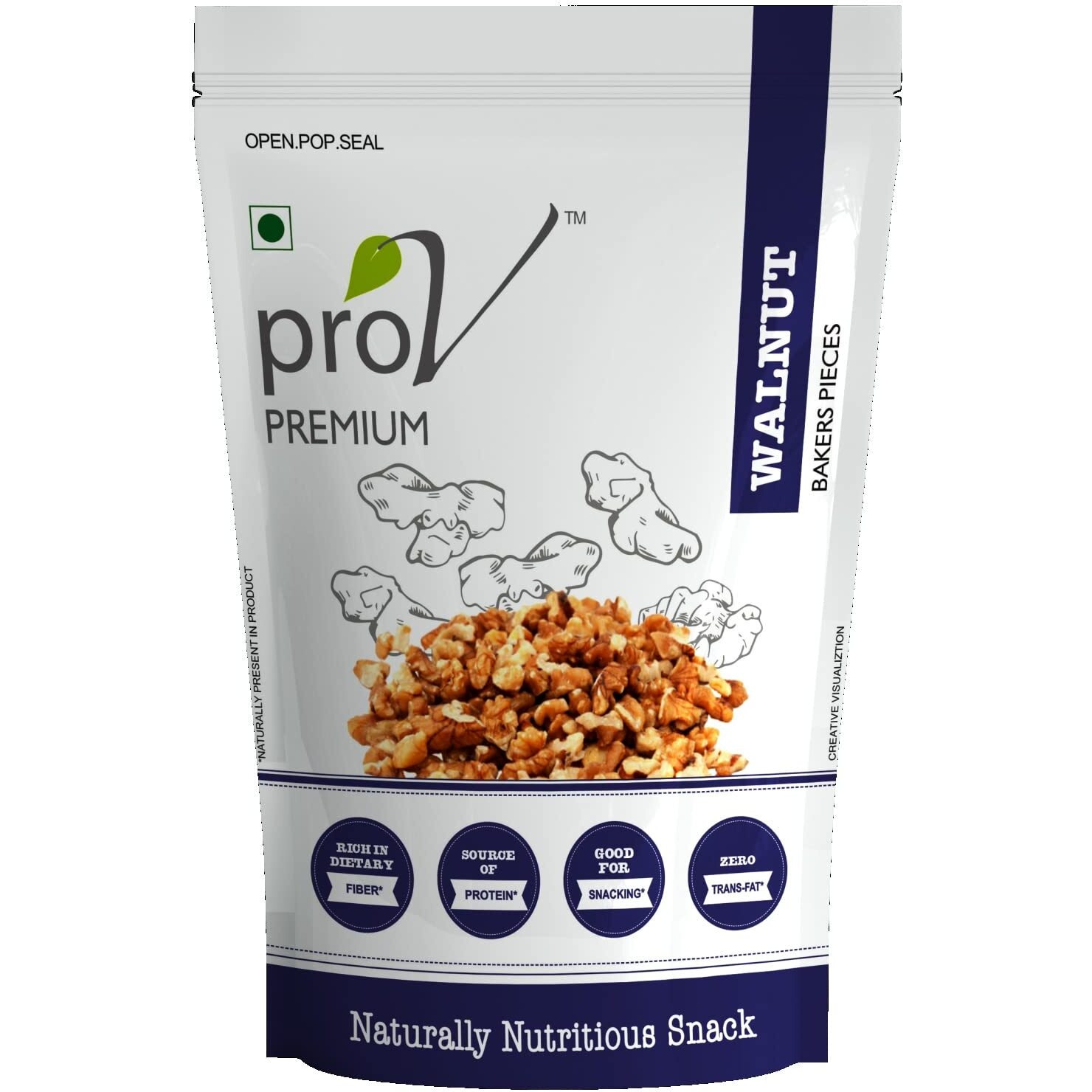 ProV Premium - Walnut bakers pieces 250 gm| Natural Akhrot Giri | Healthy & Tasty Snacking Dryfruit | Rich In Protein, Iron & Antioxidants | Omega3 Booster| Helps in Cardiac Health| Chef Sanjeev Kapoors Choice Brand