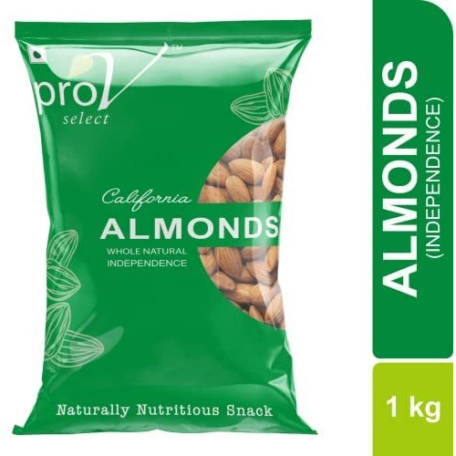 ProV Select - Almond Independence 1Kg| Dry Fruits- California Badam | Value Pack| Rich Source of Protein & High Energy | Crunchy, Healthy & Tasty Nuts | High In Fiber | Chef Sanjeev Kapoors Choice Brand