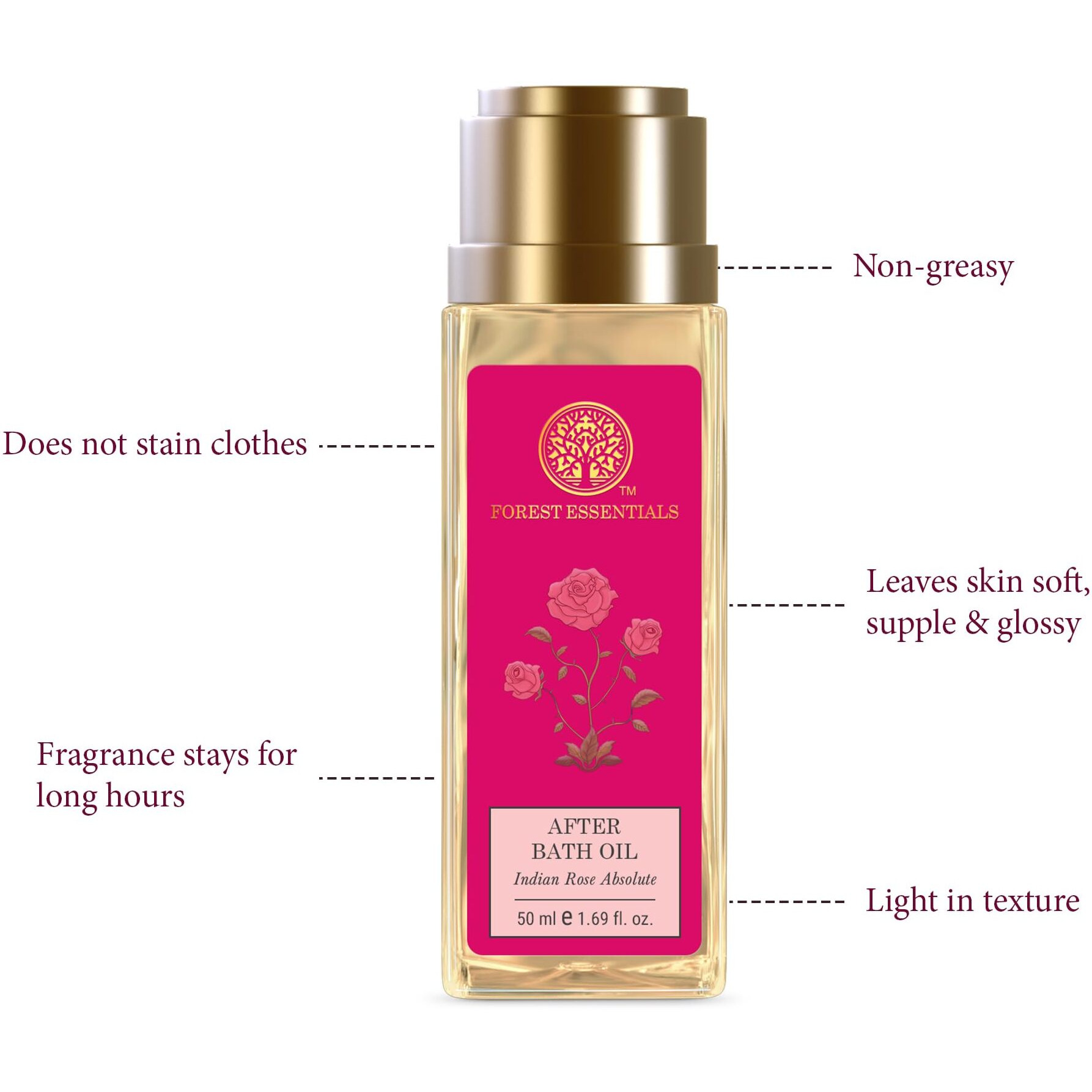 Forest Essentials After Bath Oil Indian Rose Absolute | Ayurvedic Scented Natural After Shower Oil | For Nourished & Moisturised Skin