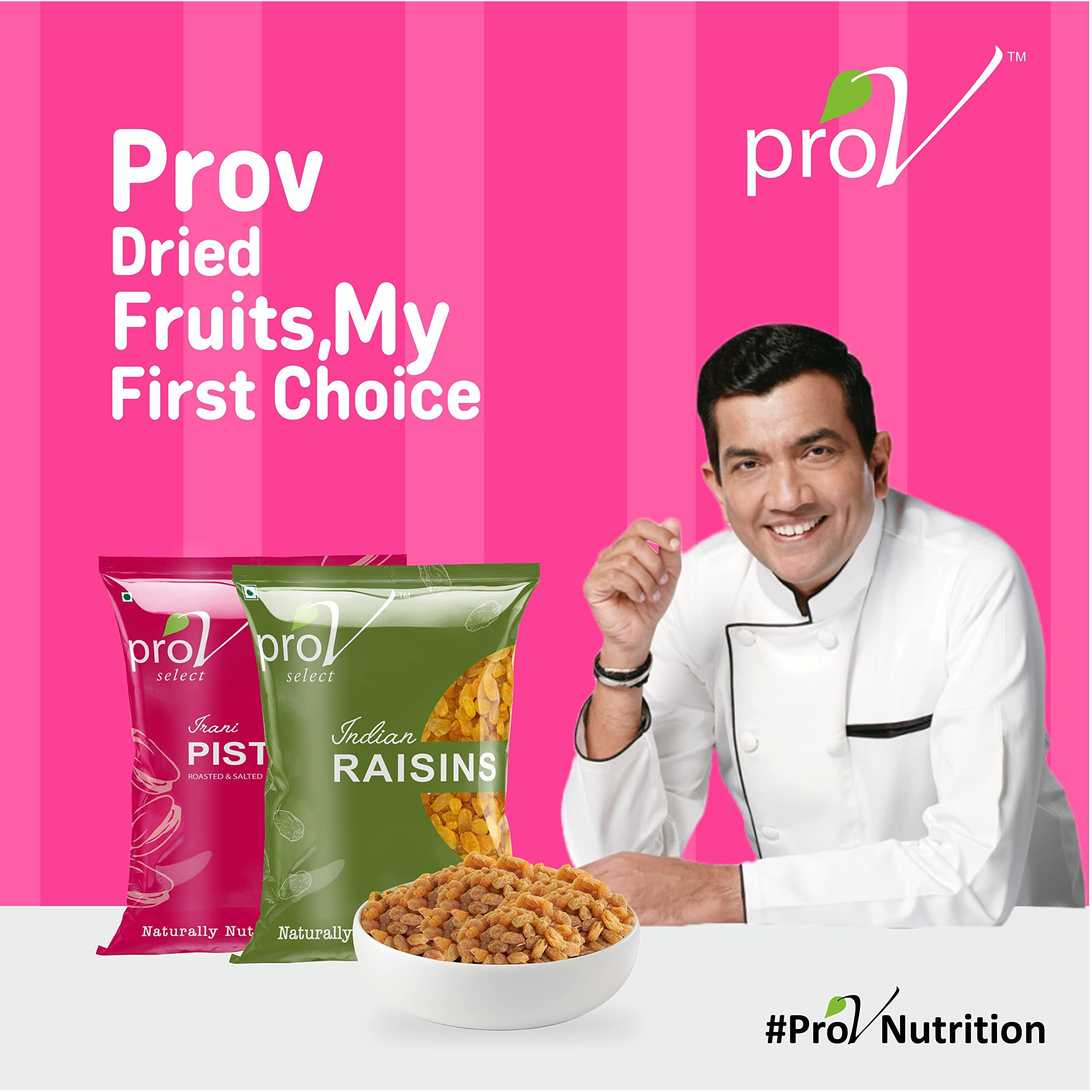 ProV Select - Indian Raisin 500 gm | Value Pack| Dryfruits- Indian Kishmish | Rich In Nutiritons| No added Preservatives | Rich In Iron| Healthy Sweet & Tasty | Chef Sanjeev Kapoors Choice Brand