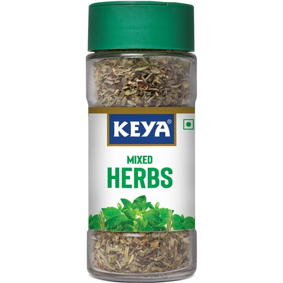 Keya Premium Herbs Combo Oregano 15gm | Mixed Herbs 25gm | Glass Bottle | Pack of 2