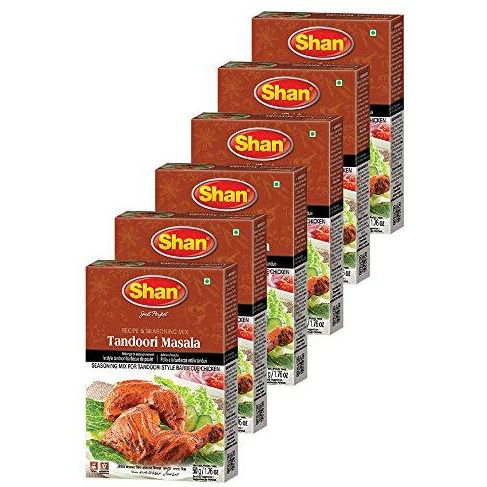 Shan Chicken Tikka Recipe and Seasoning Mix, 6 X 50 g